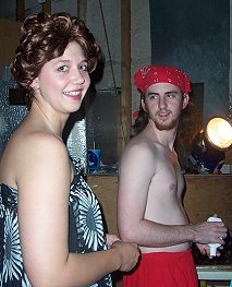 Back Stage during the show, Amber and JM