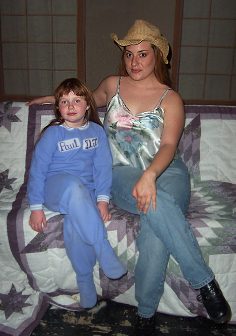 Rachel and Jenny on the set