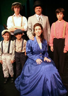 Back: Keaton, Will, Landon; Front: Dominic, Joe, and Lisa Holcomb